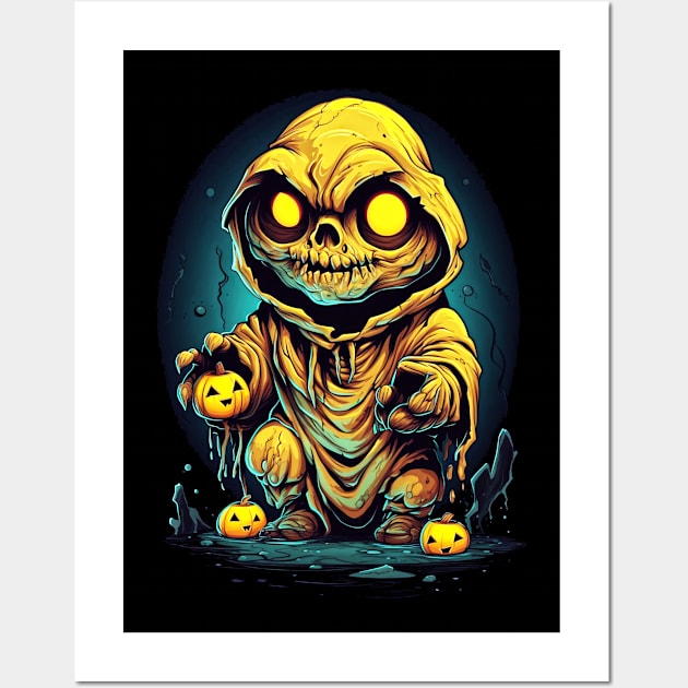 Eerie Halloween Ghoul Art - Spooky Season Delight Wall Art by Captain Peter Designs